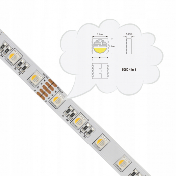 ZESTAW 4in1 LED 15m Taśma 4w1 RGBW Zimny 5+10m 24V