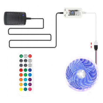 ZESTAW LED Smart 5M Taśma 300 RGB pilot RF + WiFi