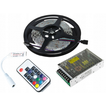 ZESTAW 5M 300 LED Pilot Radiowy Taśma Zasilacz RGB