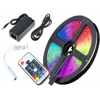 ZESTAW 5M 300 LED Pilot Radiowy Taśma RGB 60/M