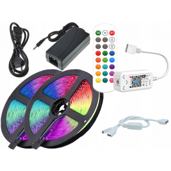 ZESTAW LED Smart 10M Taśma 300 RGB pilot RF + WiFi