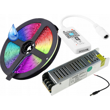 ZESTAW 300 LED 5M Taśma 5050 RGB wodoodporna WiFi