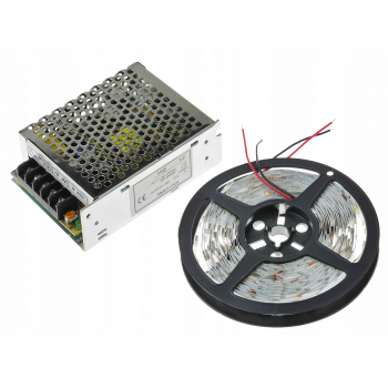 ZESTAW LED 5M 300LED 60/M Taśma 3528 BIAŁY CIEPŁY