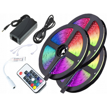 ZESTAW RGB 15M 450LED Pilot Radiowy Taśma 5050