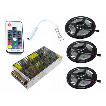 ZESTAW 15M 450LED Pilot Radiowy Taśma 5050 RGB