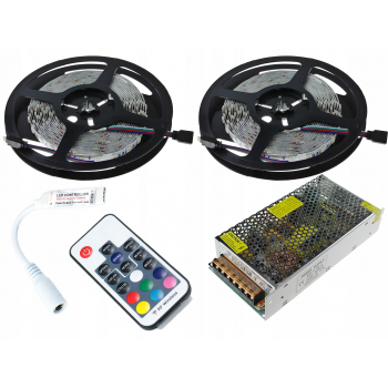 ZESTAW 10M 600LED Pilot Radiowy Taśma Zasilacz RGB