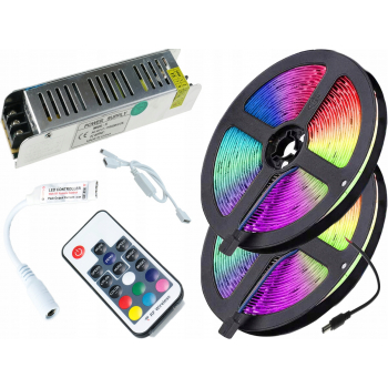 ZESTAW 10M 600LED Pilot Radiowy Taśma Zasilacz RGB