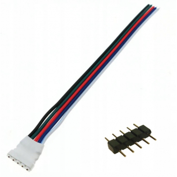 Złączka LED ŁĄCZNIK 5pin z przewodem RGBW drabinka
