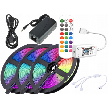 ZESTAW LED Smart 15M Taśma 450 RGB pilot RF + WiFi