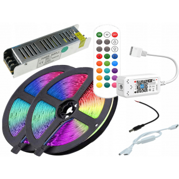 ZESTAW LED Smart 10M Taśma 300 RGB pilot RF + WiFi